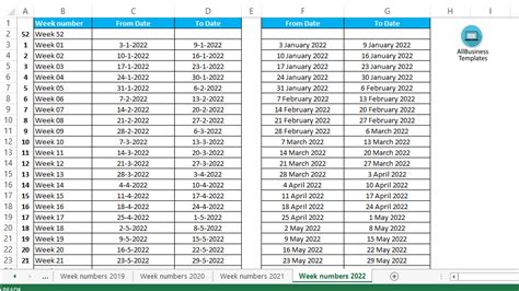 2022 Week Number Calendar Excel Example Calendar Printable