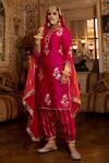 Buy Pink Chanderi Silk Hand Embroidered Gota Patti Pittan Work Kurta