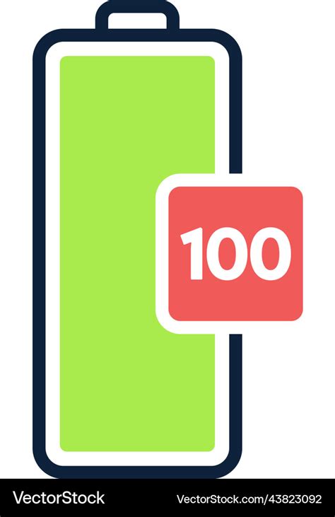 100 percent battery full level Royalty Free Vector Image