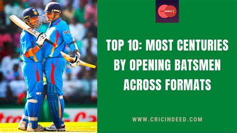 Top 10: Most Centuries by Opening Batsmen Across Formats - CricIndeed