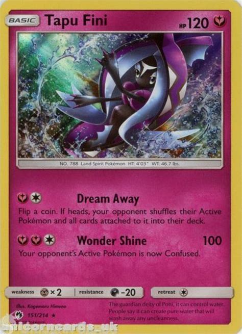 Tapu Fini Rare Holo Lost Thunder Mint Pokemon Card