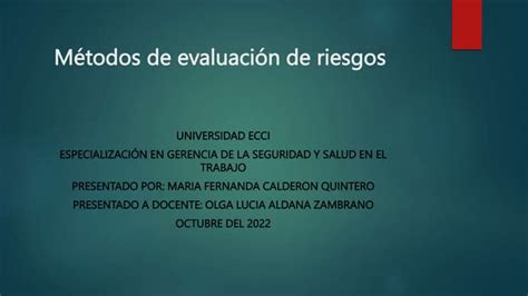 Act 3metodos De Evaluacion De Riesgospptx Descarga Gratuita