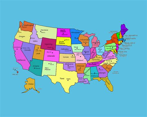 Capitals Of States Map Willi Julienne