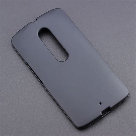 Funda Negra De Gel TPU Para Motorola Moto X Play Funda Trasera Delgada