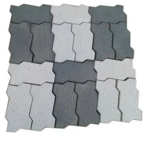 Grey And Silver Concrete Zig Zag Interlocking Paver Block At ₹ 16piece