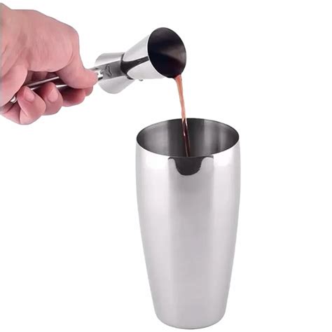 Dosador de Bebidas Duplo Aço Inox Cabo Medidor Dose Drink Coquetel