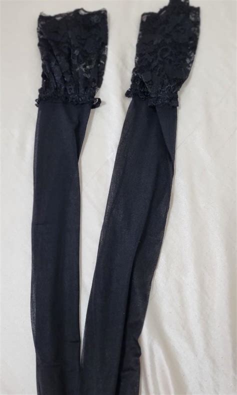 Black Lacy Lingerie Set E Bra Panty Garter Stocking Inc Women S Fashion New