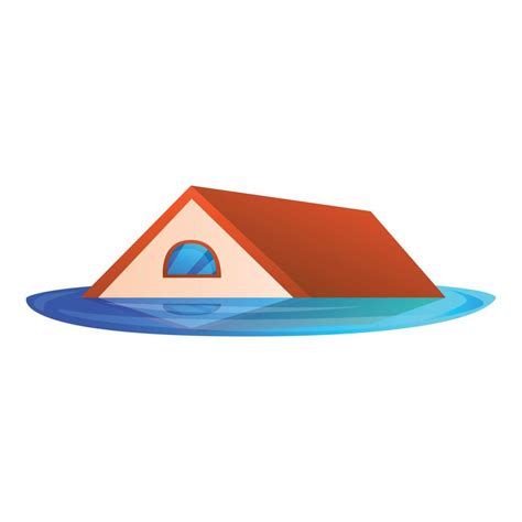 Icono De Inundación Del Techo De La Casa Estilo De Dibujos Animados