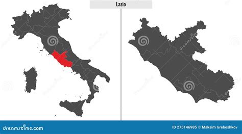 Map of Lazio Province of Italy Stock Vector - Illustration of review ...