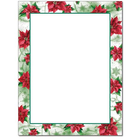 Poinsettia Swirls Printable Letterhead The Image Shop