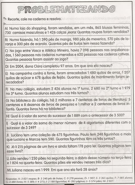 Situação Problema 5 Ano Divisão