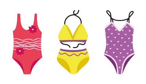 collection de maillots de bain élégants et sous vêtements bikini illustration vectorielle de