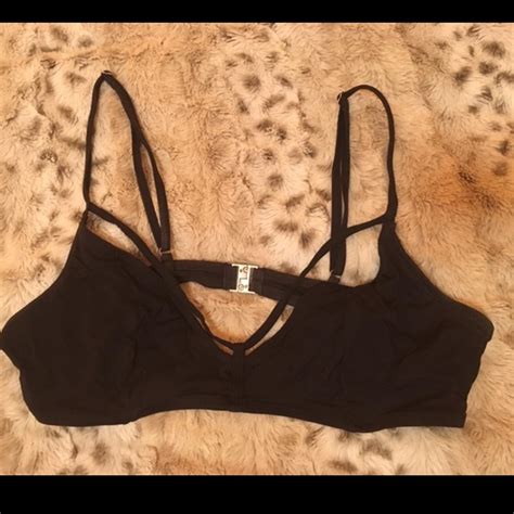 Black Bikini Top With Extra Strap Detail And Snap Depop