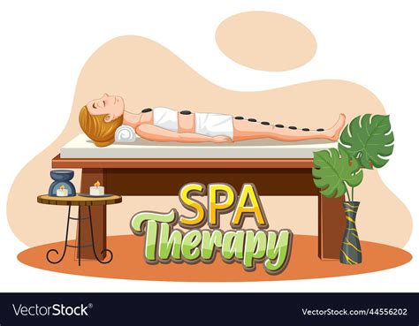 Woman Getting Hot Stone Massage Royalty Free Vector Image