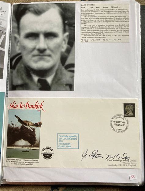 Bid Now Ww Bob Fighter Pilots Jack Steere Sqn Fixed With Biography