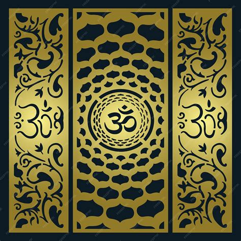 Premium Vector Om Jali Design Ohm Cnc Cut Jali Corian Jali For Temple