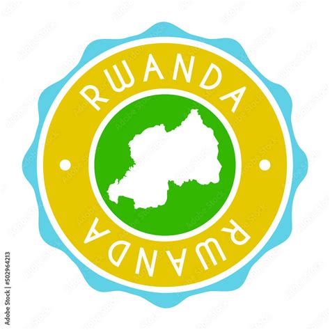 Rwanda Badge Map Vector Seal Vector Sign National Symbol Country Stamp