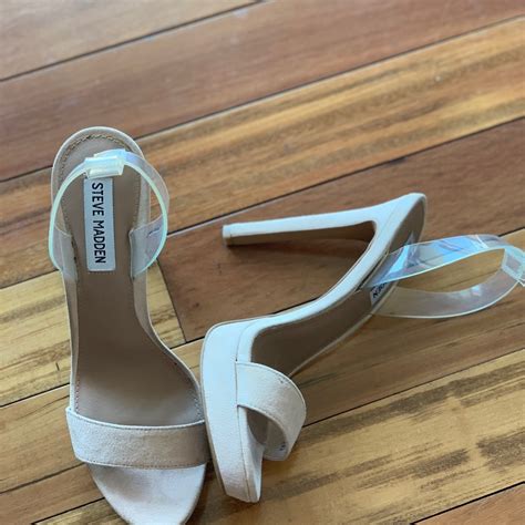 Steve Madden Nude Clear Strap Heels Gem
