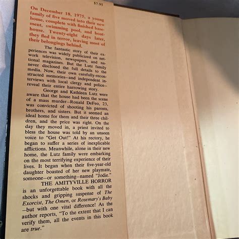 The Amityville Horror A True Story By Jay Anson 1977 First Edition