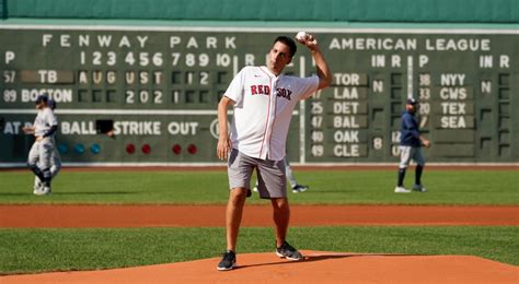 Calgary Flames assistant GM Chris Snow throws out first pitch at Fenway ...