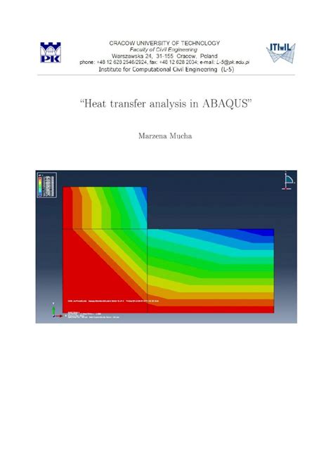 Pdf Heat Transfer Analysis In Abaqus Heat Transfer Analysis In