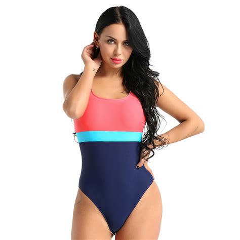 Damen Transparent Badeanzug Monokini Fischnetz Bikini Streifen Bodysuit Sexy EBay