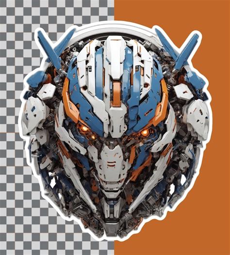 Premium Psd Robot Headshoot With Color Of Blue And Orange