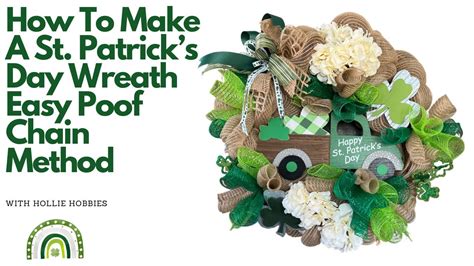 How To Make An Easy St Patricks Day Mesh Wreath How To Make A Poof