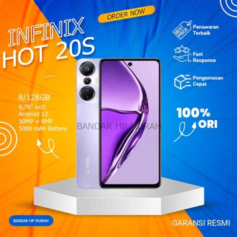 Jual Infinix Hot 20S 8 128 GB Baterai Li Po 5000 MAh Garansi Resmi Shopee Indonesia