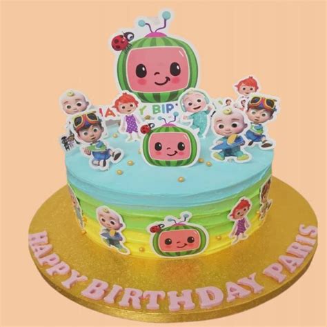 Coco Melon Cartoon Theme Fresh Cream Cake Medcakes