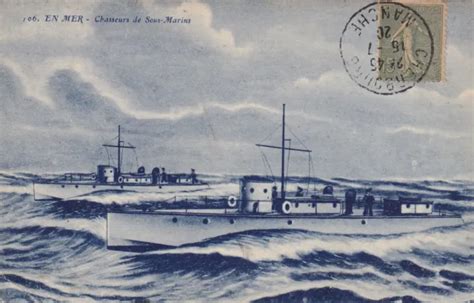 Carte Postale Bateau Guerre Marine Nationale Chasseur Sous Marins