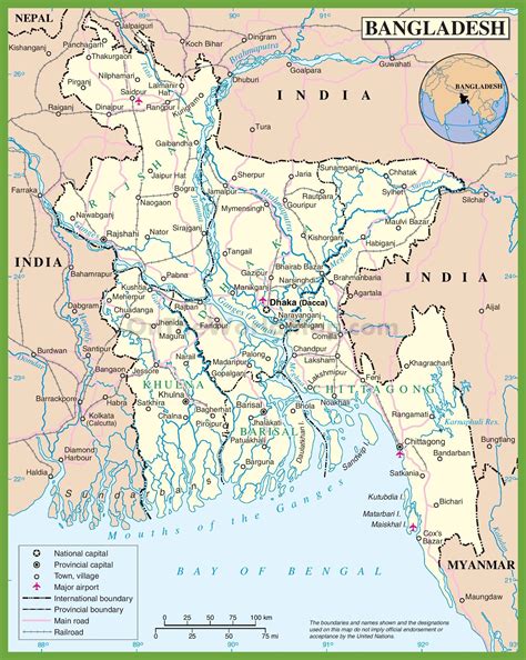 Large Detailed Map Of Bangladesh With Cities