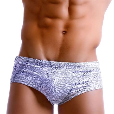 MIZOK Men S Swimwear Sexy Low Rise Bikini Briefs Swimsuit Newspaper M Walmart