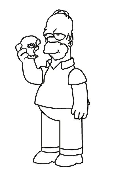Homer Simpson Stencil Free 3d Print Model Makerworld