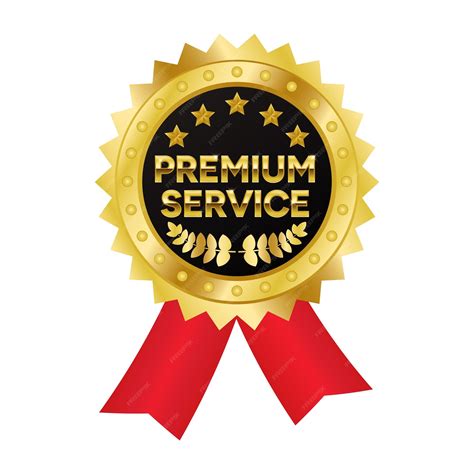 Premium Vector Gold Premium Service Stamp Medal With Stars Laurel