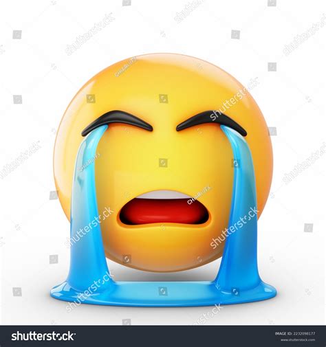 3d Rendering Crying Emoji Isolated On Stock Illustration 2232098177