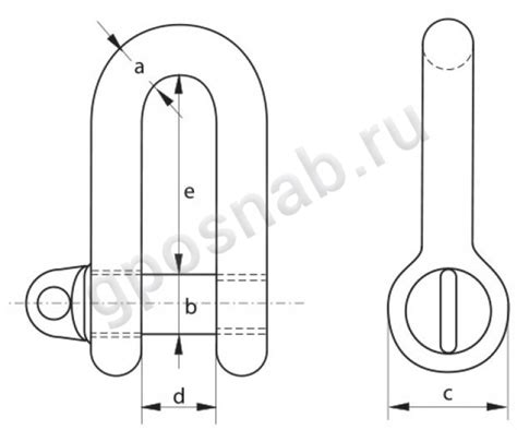 Скоба такелажная G2761 тип 1, 3.5 тонн (чекель): размеры, цена, купить ...