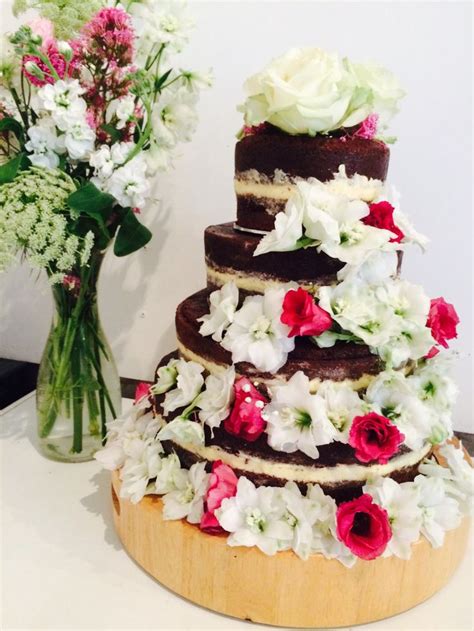 Naked Chocolate Wedding Cake With Milk Chocolate Buttercream Chocolate Wedding Cake Butter