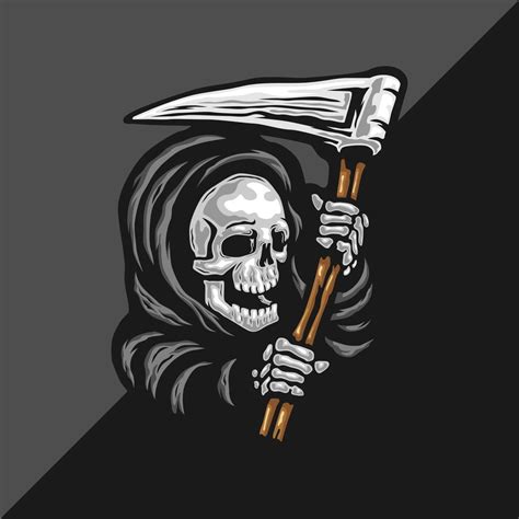 Skull Of Grim Reaper With The Sickle Logo 1957879 Vector Art At Vecteezy