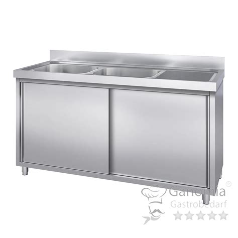 Edelstahl Sp Lschrank Mit Becken Links X Cm Ganomia