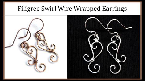 Easy Jewelry Tutorial Simple Wire Wrapped Filigree Swirl Earrings Youtube