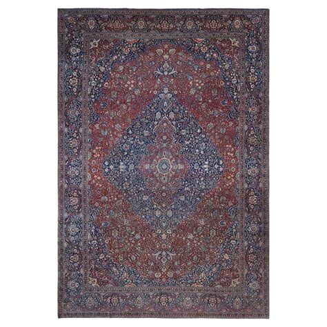 Barn Red Antique Persian Kashan Debir Hand Knotted Pure Wool Clean
