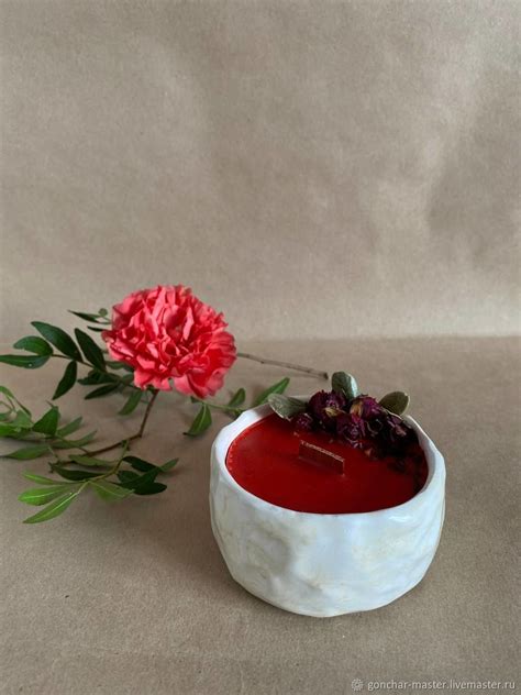 Ароматическая восковая свеча ручной работы в глиняной форме для свечей ...