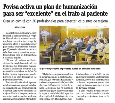 Ribera Povisa activa un plan de humanización Hospital Ribera Povisa