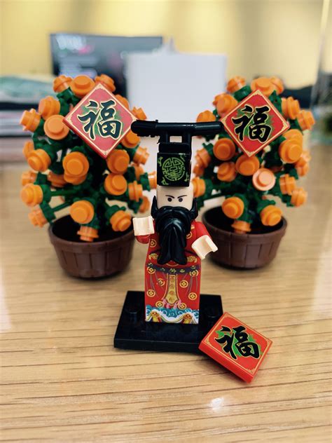 Cny Cai Shen And Kamquat Tree Lego Set Diy Hobbies And Toys Toys