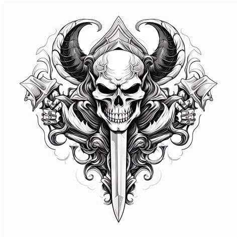 Premium AI Image | An Illustration skull tattoo design