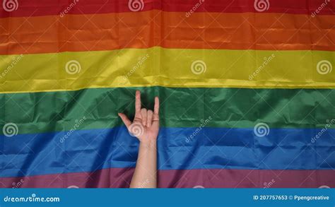 LGBTQ Flag Or Lesbian Gay Bi Sexsual Transgender Or Homosexsual Pride Stock Image Image Of