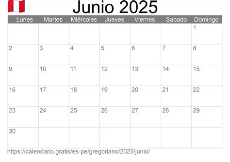 calendario junio  de peru en espanol festivos  fase lunar