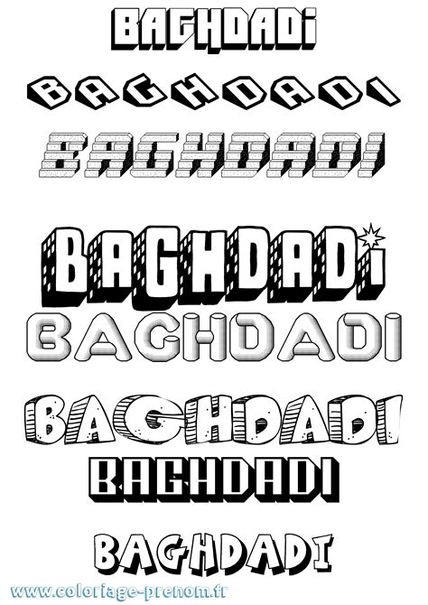 Coloriage du prénom Baghdadi : à Imprimer ou Télécharger facilement
