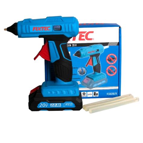 Fixtec Heavy Duty 20V Lithium Ion Battery Cordless Hot Glue Gun With 3PCS 11 5 150mm Glue Sticks